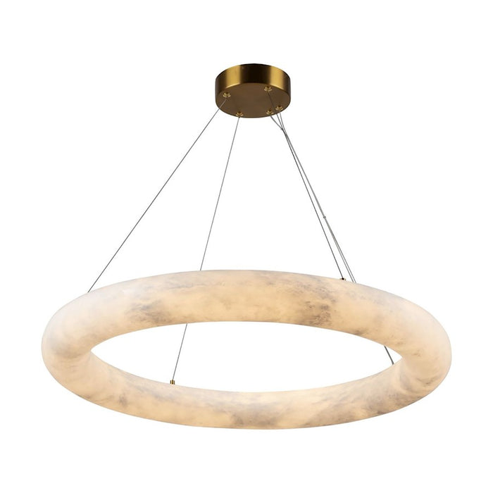 Artcraft Camila 1 Light 27" Chandelier, Brushed Brass/Opal