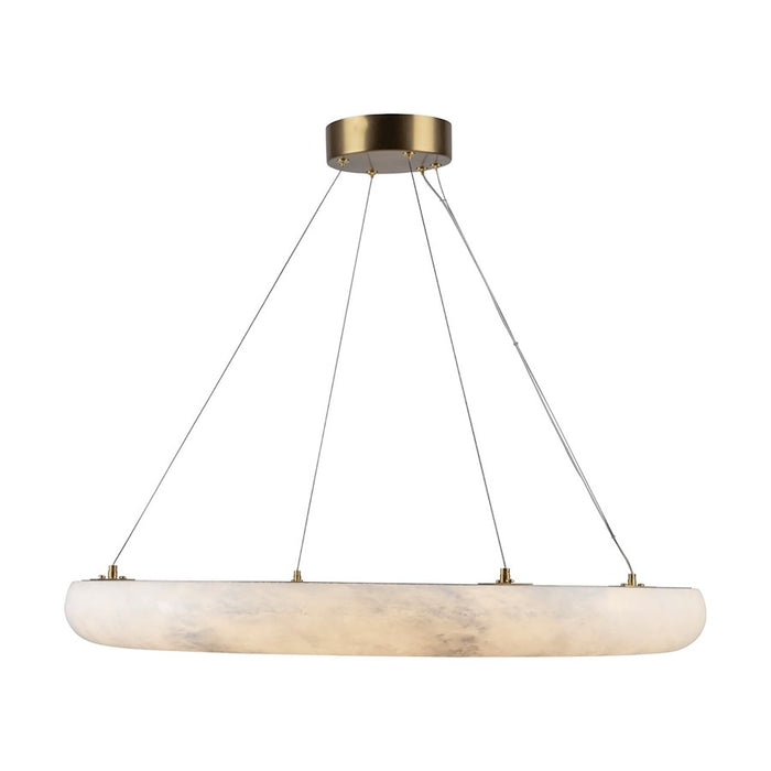 Artcraft Camila 1 Light 27" Chandelier, Brushed Brass/Opal