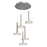 Artcraft Aurora 5 Light Chandelier, Brushed Aluminum