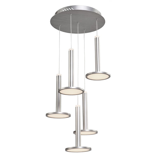 Artcraft Aurora 5 Light Chandelier, Brushed Aluminum