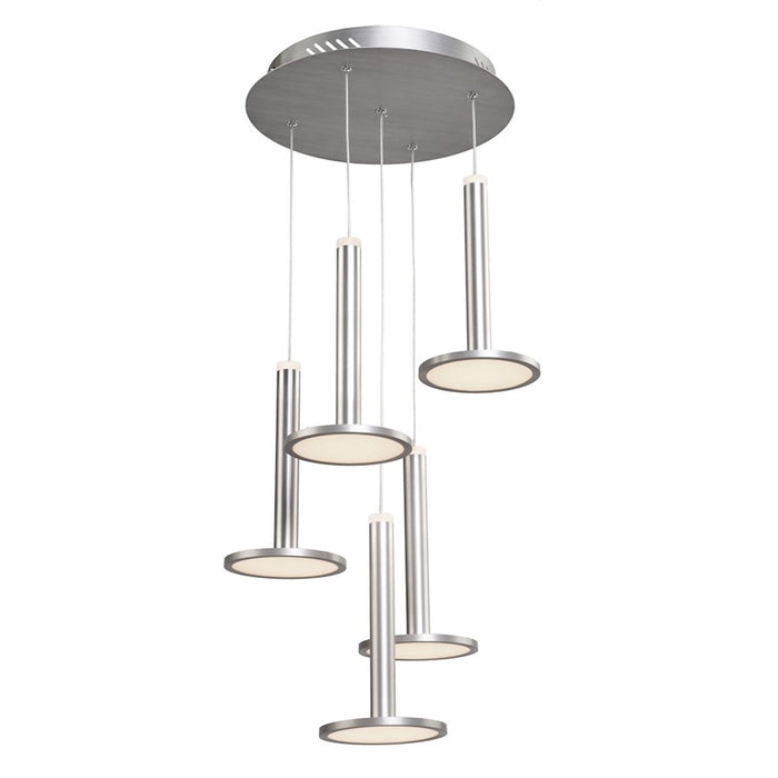 Artcraft Aurora 5 Light Chandelier, Brushed Aluminum
