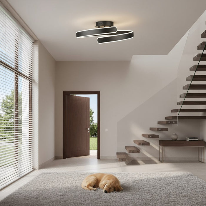 Artcraft Sirius Integrated LED Semi-Flush Mount, Black