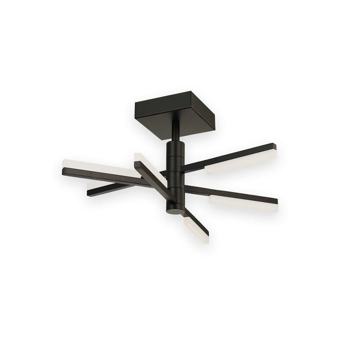 Artcraft Stix 3 Light Semi-Flush Mount, Black