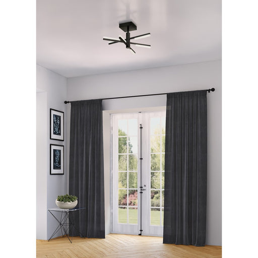 Artcraft Stix 3 Light Semi-Flush Mount, Black