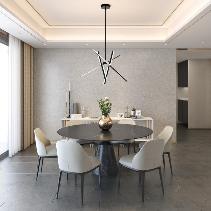 Artcraft Stix 4 Light Pendant, Black