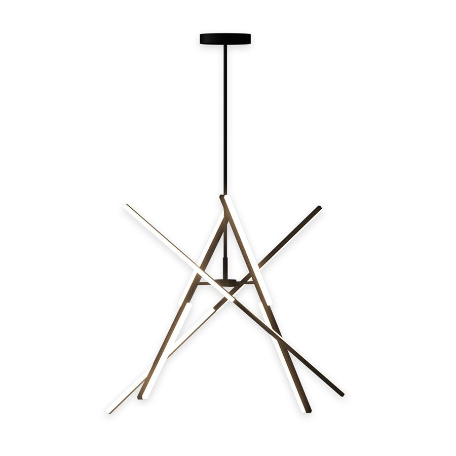 Artcraft Stix 4 Light Chandelier, Black