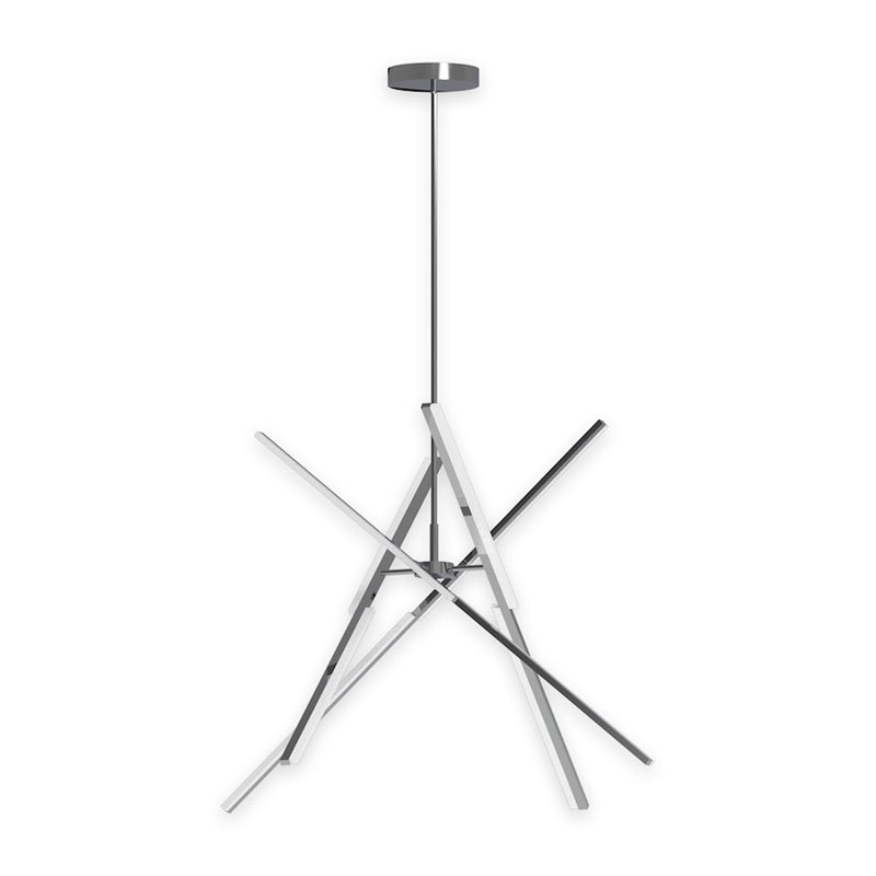 Artcraft Stix 4 Light Chandelier, Chrome
