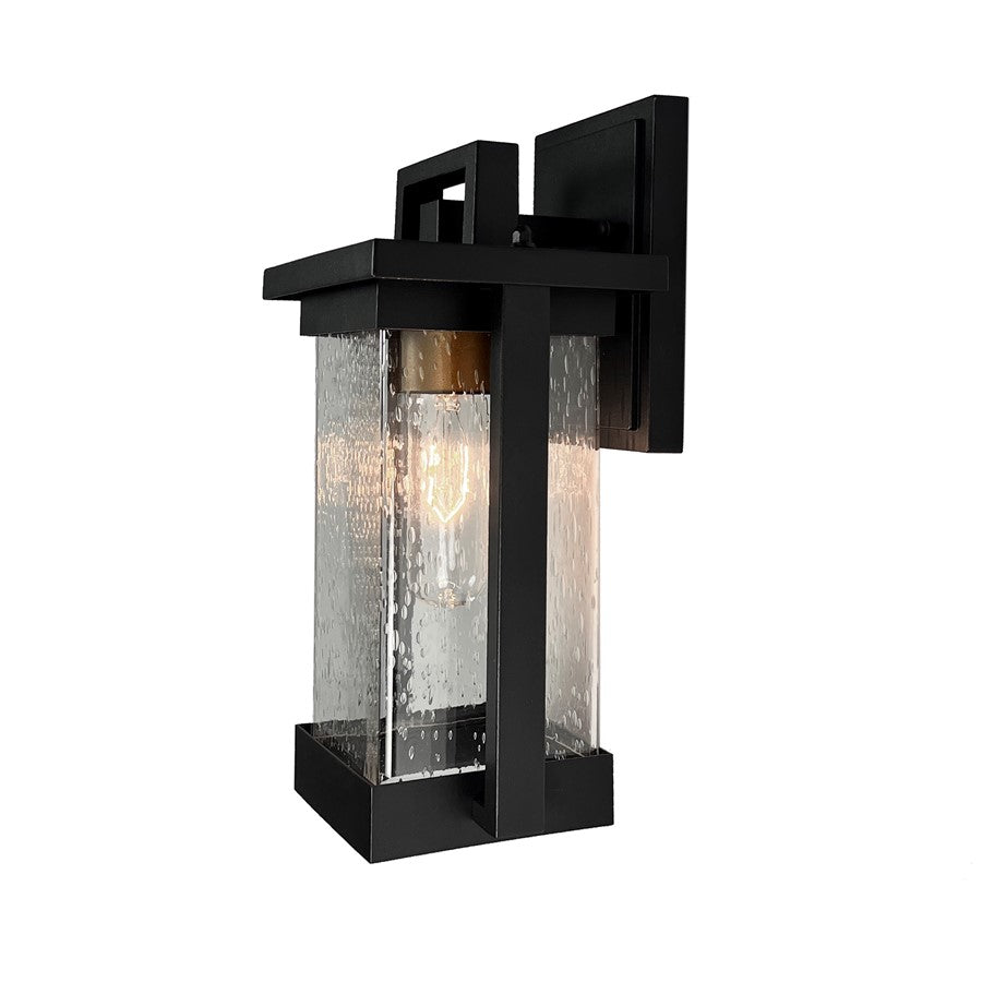 Artcraft Port Charlotte 1 Light 12" Outdoor Wall Light, Black/Clear