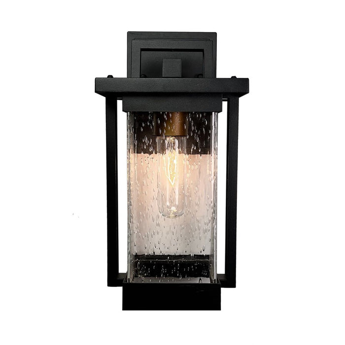 Artcraft Port Charlotte 1 Light 12" Outdoor Wall Light, Black/Clear