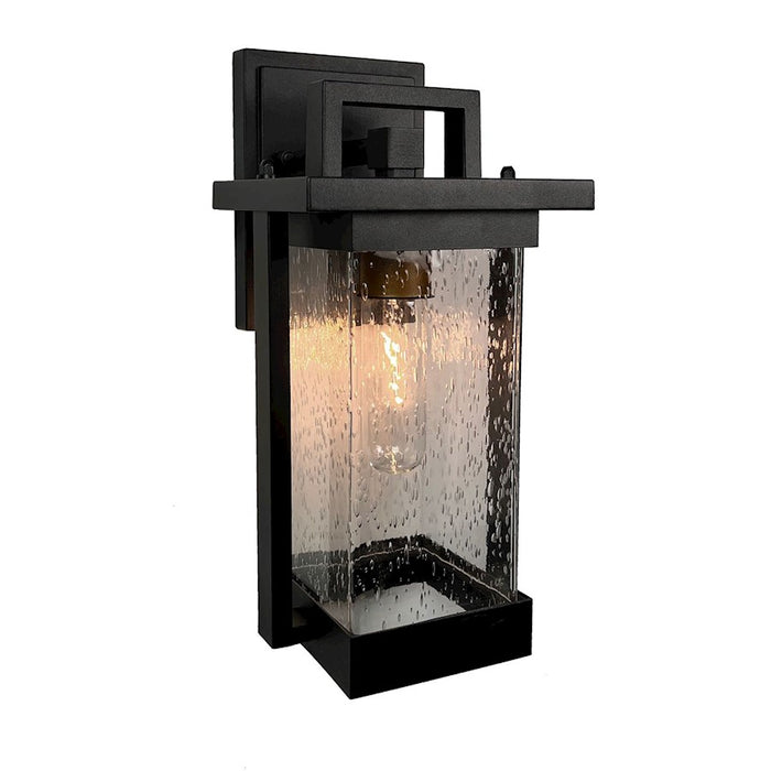 Artcraft Port Charlotte 1 Light 12" Outdoor Wall Light, Black/Clear