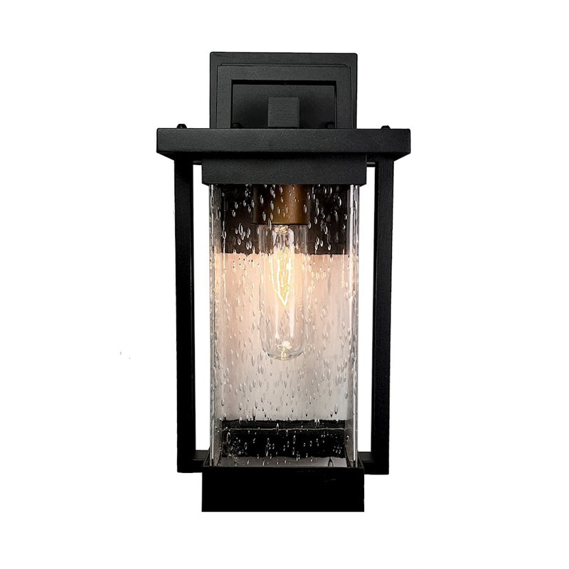 Artcraft Port Charlotte 1 Light 15.5" Outdoor Wall Light, Black/Clear
