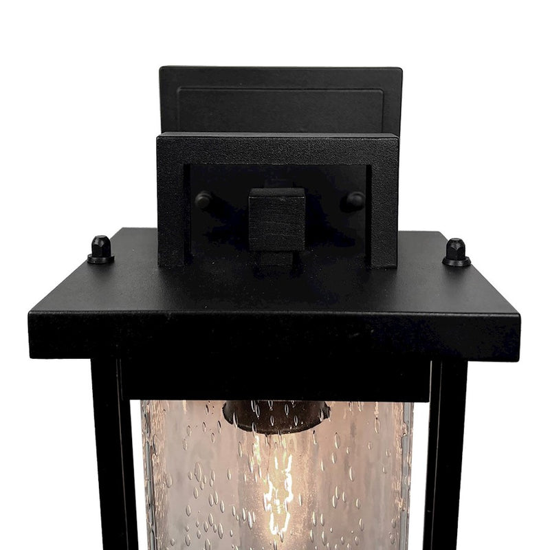 Artcraft Port Charlotte 1 Light 15.5" Outdoor Wall Light, Black/Clear