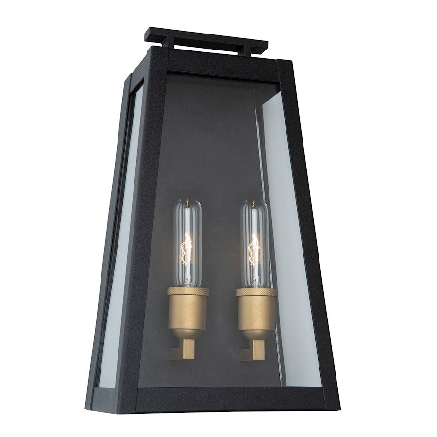 Artcraft Charlestown 2 Light Wall Mount, Black, Vintage Gold