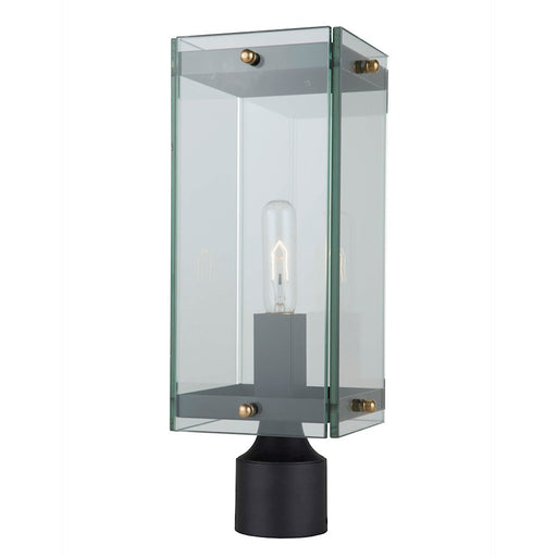 Artcraft Bradgate 1 Light Outdoor Post Light, Black/Harvest Brass