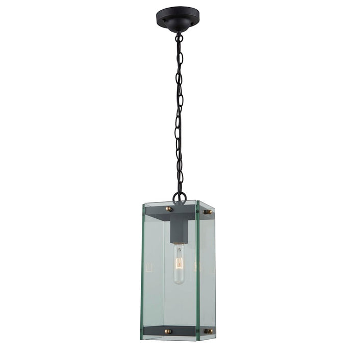 Artcraft Bradgate 1 Light Outdoor Pendant, Black/Harvest Brass