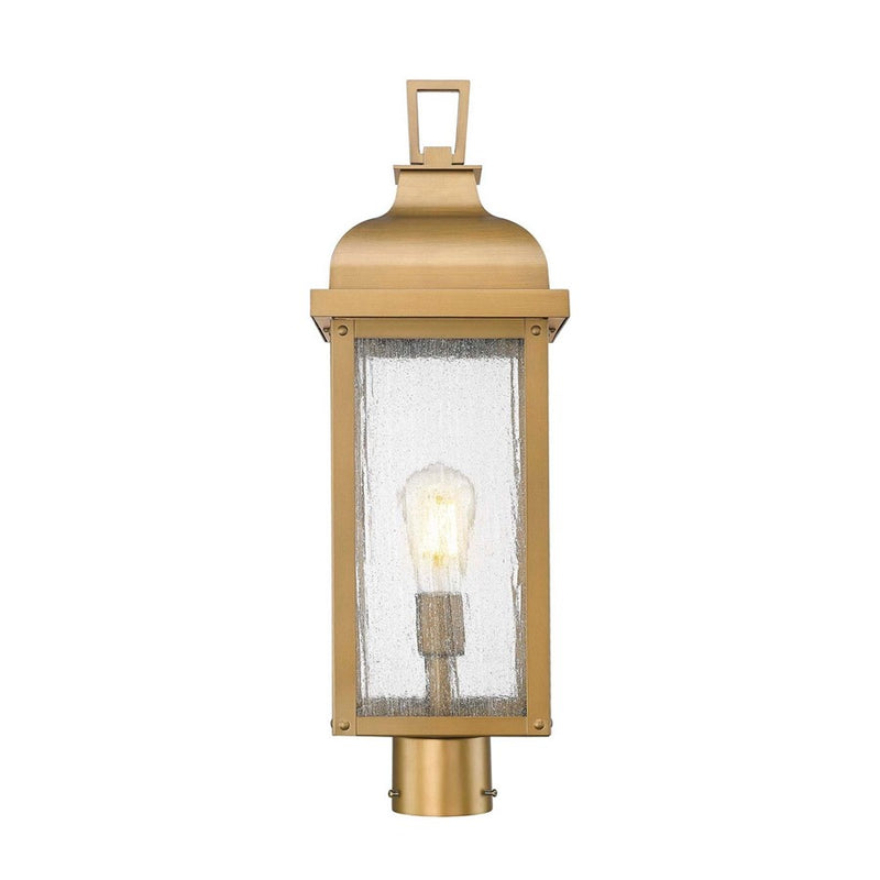 Artcraft Madrid 1 Light Outdoor Post Light, Weathered Brass