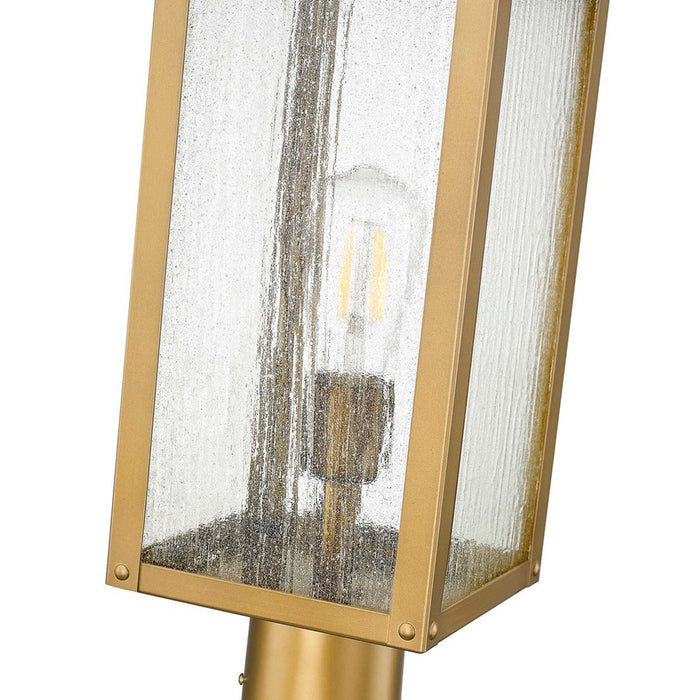 Artcraft Madrid 1 Light Outdoor Post Light, Weathered Brass