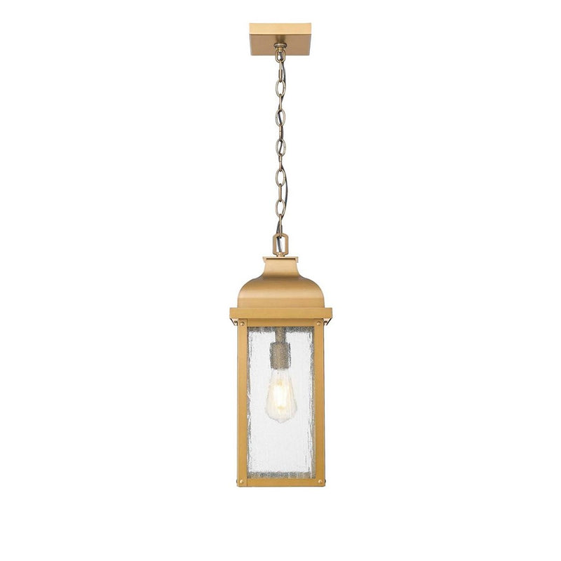 Artcraft Madrid 1 Light Outdoor Pendant, Weathered Brass
