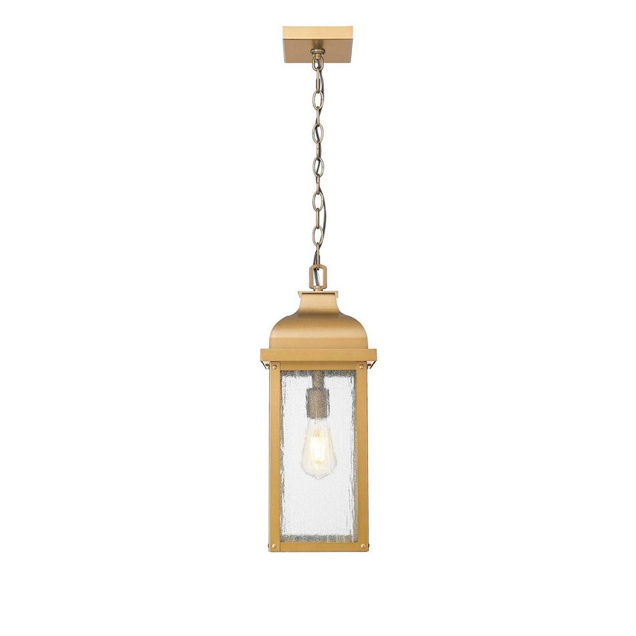 Artcraft Madrid 1 Light Outdoor Pendant, Weathered Brass