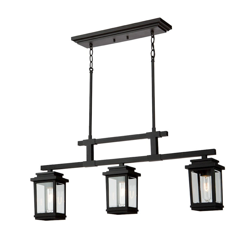 Artcraft Freemont 3 Light 9" Outdoor Ceiling Light, Black
