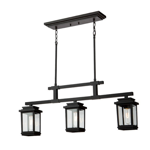 Artcraft Freemont 3 Light 9" Outdoor Ceiling Light, Black