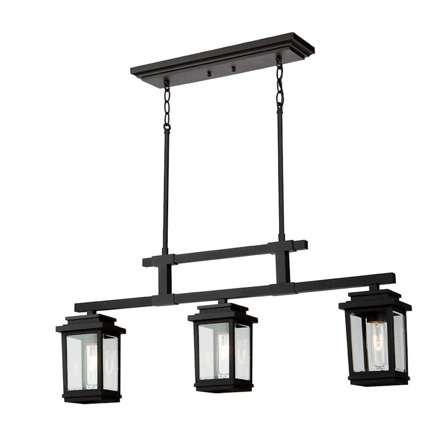 Artcraft Freemont 3 Light 9" Outdoor Ceiling Light, Black