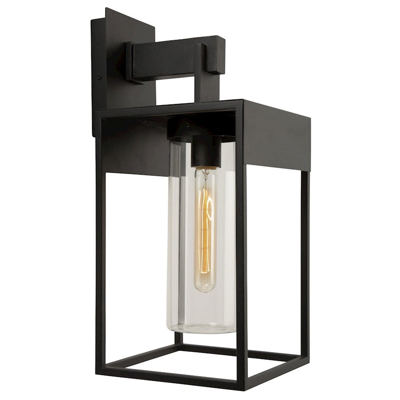 Artcraft Weybridge 1 Light Outdoor Wall Light, Black/Clear