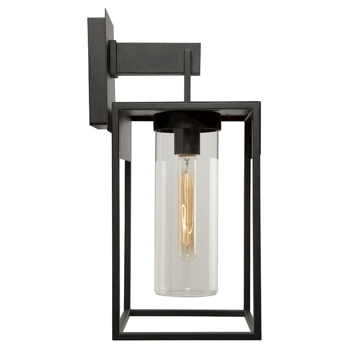 Artcraft Weybridge 1 Light Outdoor Wall Light, Black/Clear