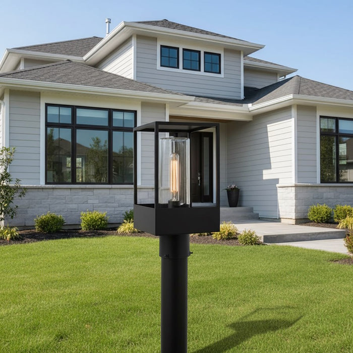 Artcraft Weybridge 1 Light Outdoor Lantern Black/Clear