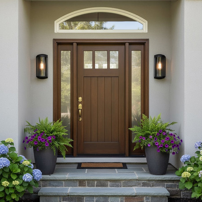 Artcraft Lakewood 1-Light Exterior Wall Light, Matte Black