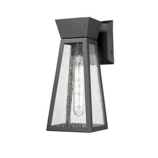 Artcraft Lucian 1 Light 12" Outdoor Wall Light, Black/Clear