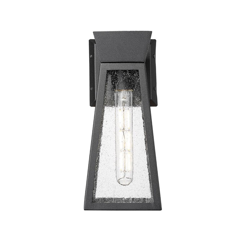 Artcraft Lucian 1 Light 12" Outdoor Wall Light, Black/Clear