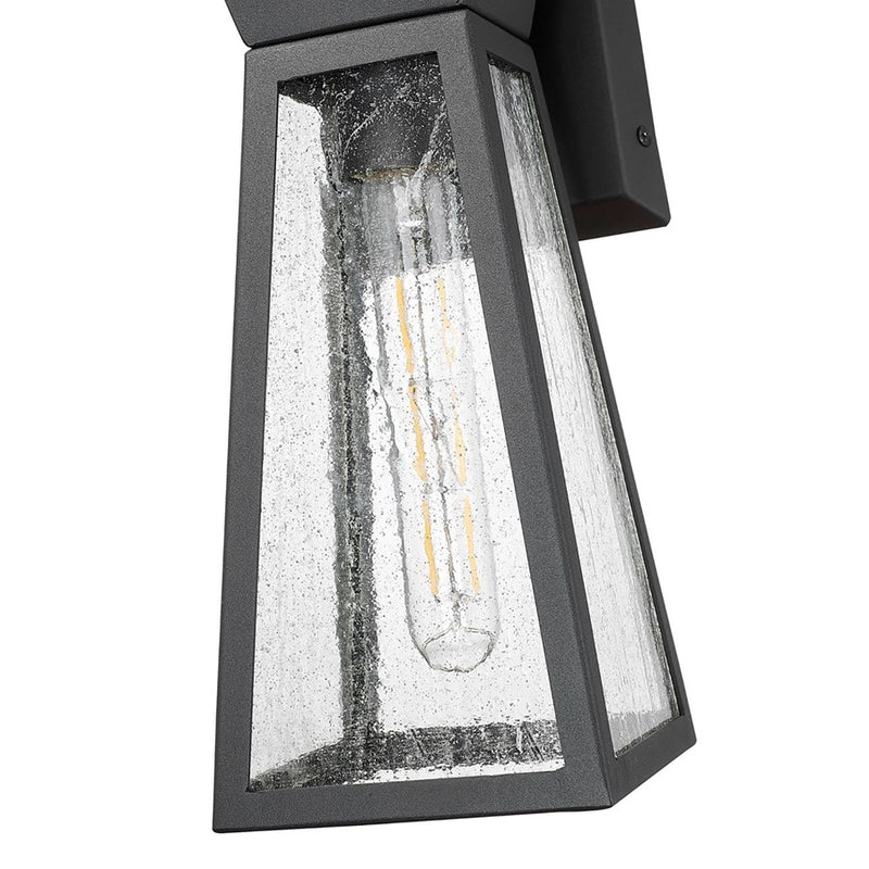 Artcraft Lucian 1 Light 12" Outdoor Wall Light, Black/Clear