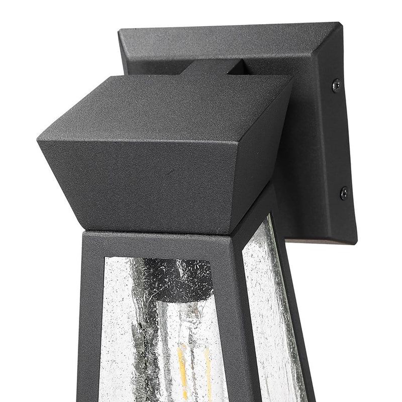 Artcraft Lucian 1 Light 12" Outdoor Wall Light, Black/Clear