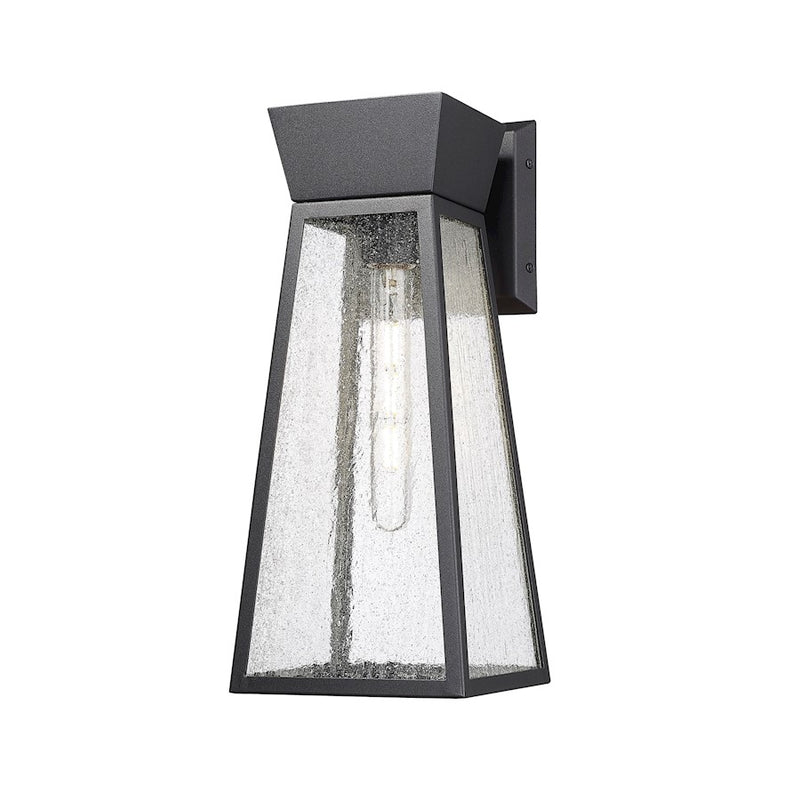 Artcraft Lucian 1 Light Outdoor Wall Light, Black/Clear