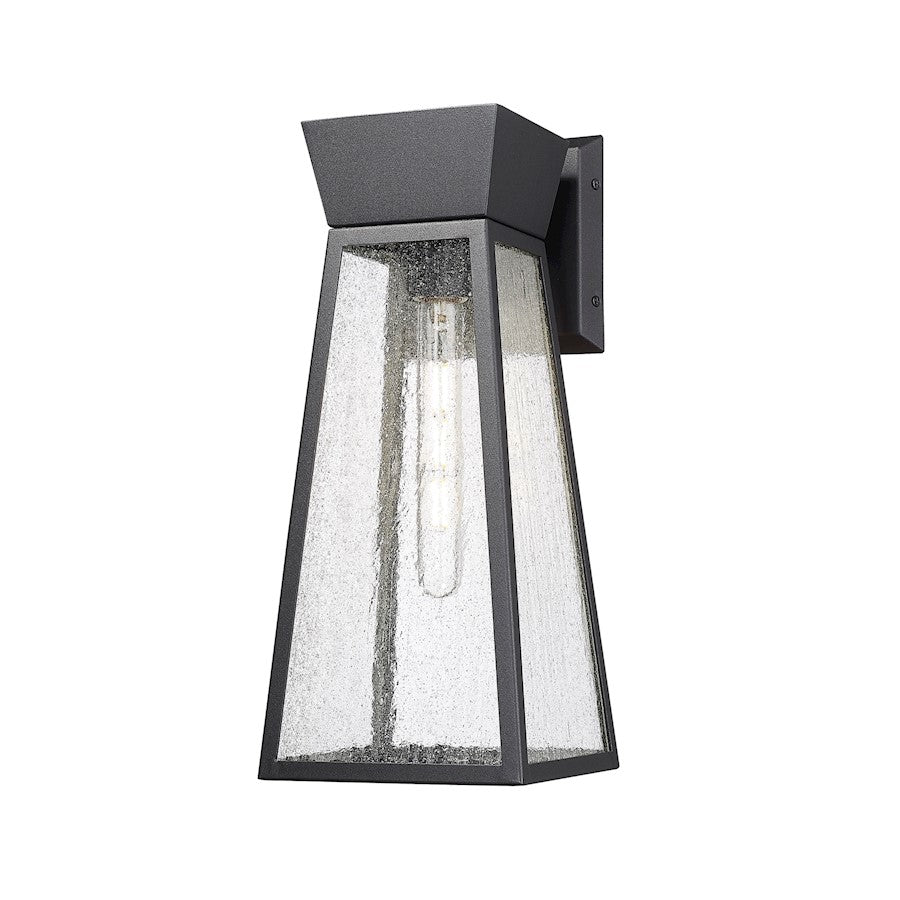 Artcraft Lucian 1 Light Outdoor Wall Light, Black/Clear - AC8861BK