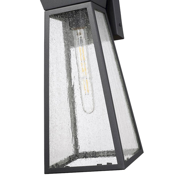 Artcraft Lucian 1 Light Outdoor Wall Light, Black/Clear