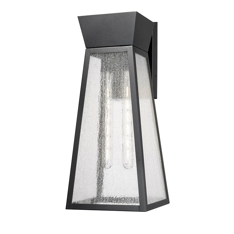 Artcraft Lucian 2 Light Outdoor Wall Light, Black/Clear