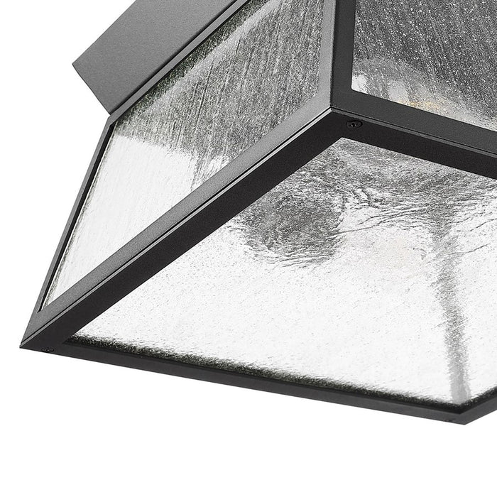 Artcraft Lucian 2 Light Outdoor Flush Mount, Black/Clear
