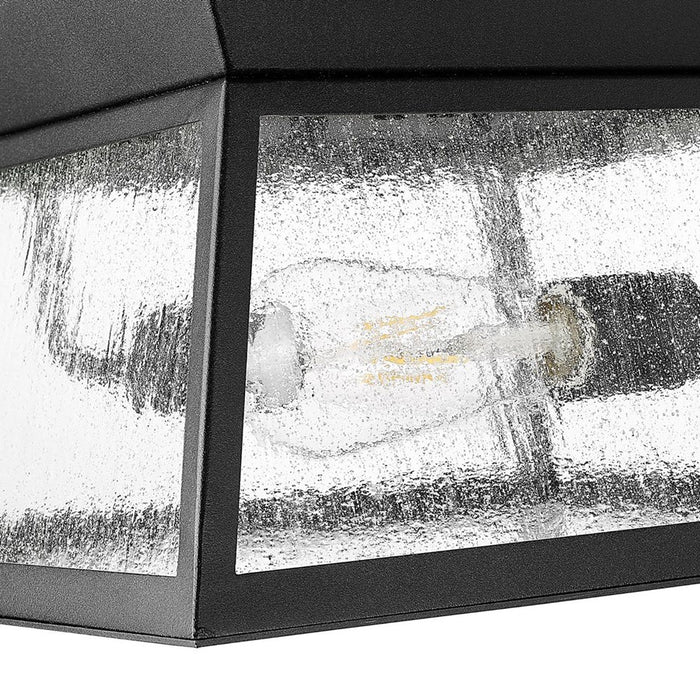 Artcraft Lucian 2 Light Outdoor Flush Mount, Black/Clear