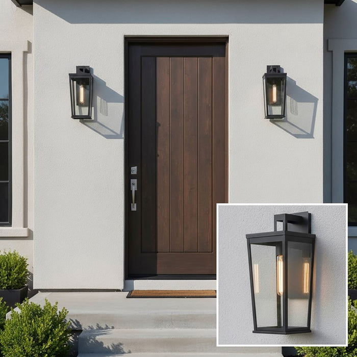 Artcraft Elmgrove 1 Light Outdoor Wall, Black/Clear
