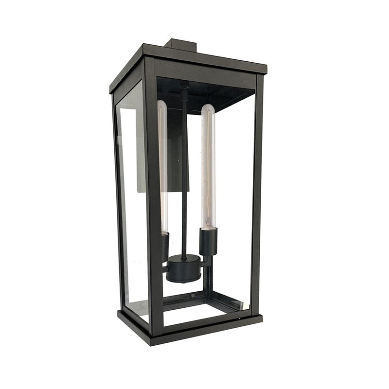 Artcraft Elmgrove 2 Light Outdoor Wall, Black/Clear