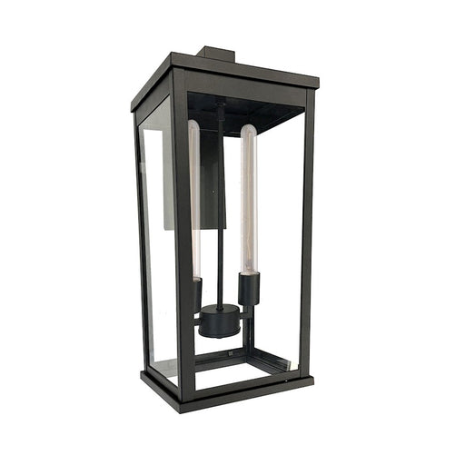 Artcraft Elmgrove 2 Light Outdoor Wall, Black/Clear - AC8882BK