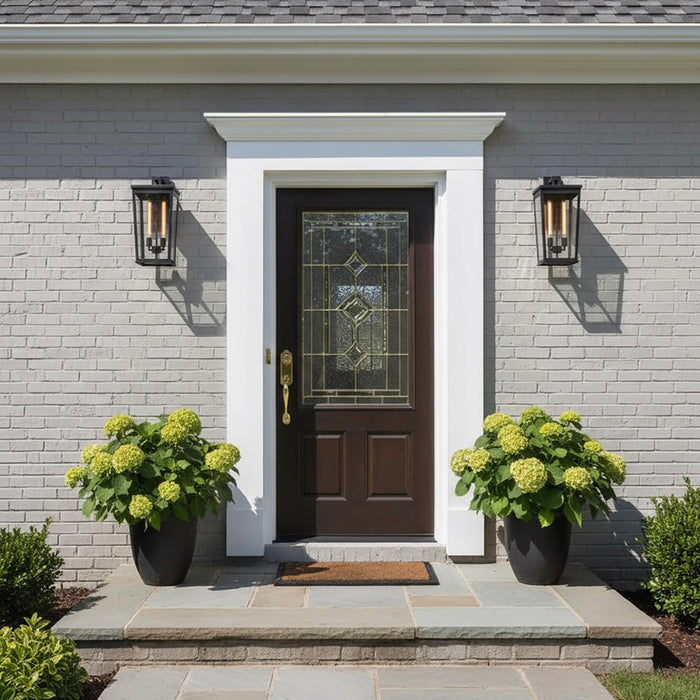 Artcraft Elmgrove 2 Light Outdoor Wall, Black/Clear