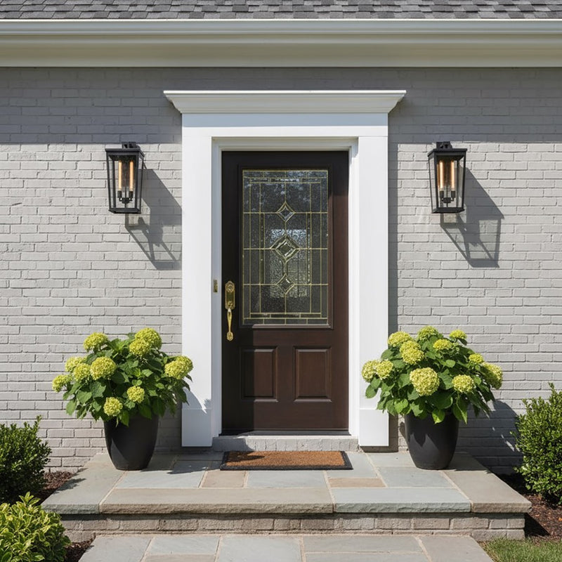 Artcraft Elmgrove 2 Light Outdoor Wall, Black/Clear