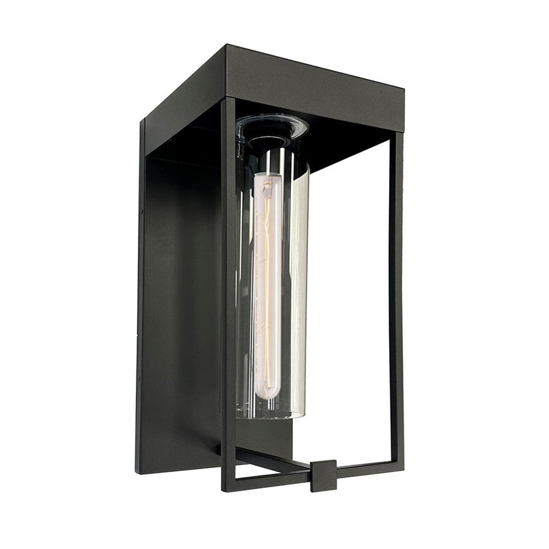 Artcraft Gardenbrooke 1 Light 8" Outdoor Wall, Black/Clear
