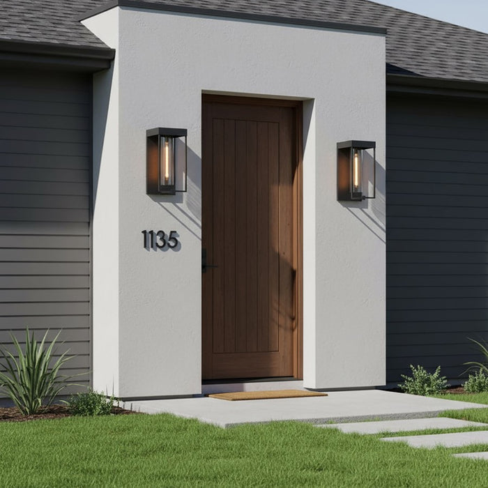 Artcraft Gardenbrooke 1 Light 8" Outdoor Wall, Black/Clear