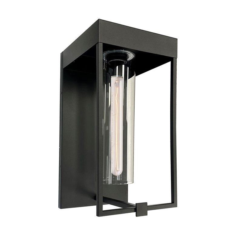 Artcraft Gardenbrooke 1 Light 10" Outdoor Wall, Black/Clear