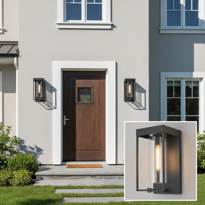 Artcraft Gardenbrooke 1 Light 10" Outdoor Wall, Black/Clear