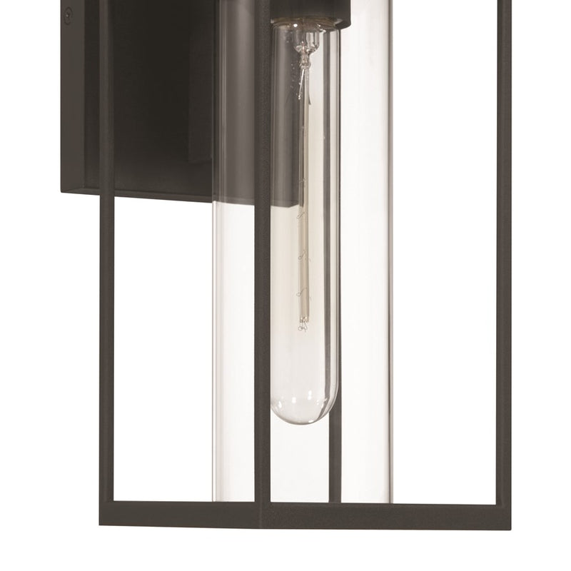 Artcraft Portside 1 Light 14" Outdoor Wall Sconce, Black/Clear